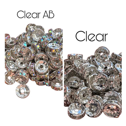 High Quality 10mm Smooth Edge Rhinestone Spacers for Beadable Pen, Stylus, Keychain, Bracelet and more. Perfect for Your DIY Creations!