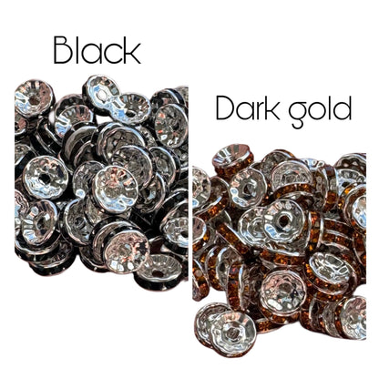 High Quality 10mm Smooth Edge Rhinestone Spacers for Beadable Pen, Stylus, Keychain, Bracelet and more. Perfect for Your DIY Creations!