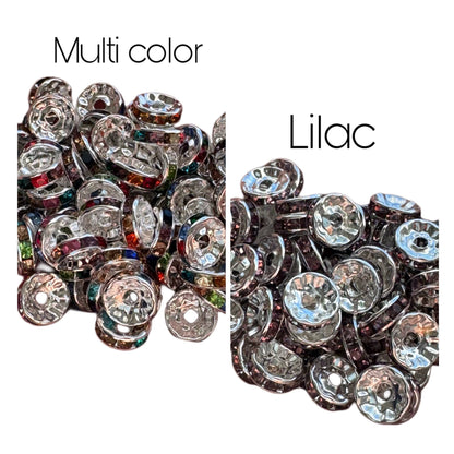 High Quality 10mm Smooth Edge Rhinestone Spacers for Beadable Pen, Stylus, Keychain, Bracelet and more. Perfect for Your DIY Creations!