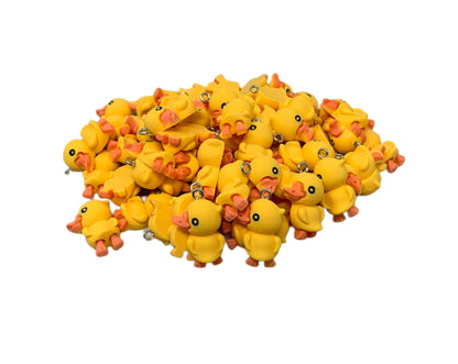 22mm Yellow Resin Cartoon Duck Pendant DYI Phone Cases Scrapbook Hair Accessory Bracelet Decorative Cruising Ducks Flat Back Flatback