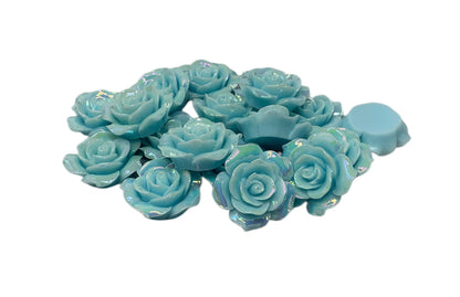 New Price! 34mm AB Coating Resin Rose Flower Cabochon Flat Back Perfect for DYI Phone Cases Water Bottles Scrapbook Hair Accessory
