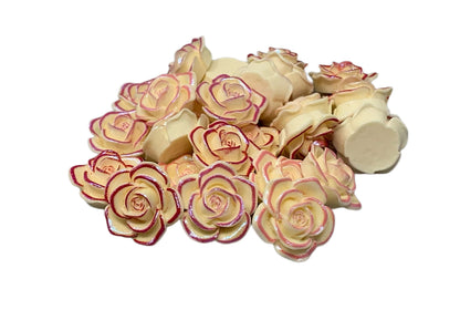 New Price! 22mm Metallic Highlights Resin Rose Flower Cabochon Flat Back Perfect DYI Phone Cases Water Bottles Scrapbook Hair Accessory