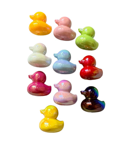 Now with More Colors! 22mm 3D Mixed Cute Duck Bead for Beadable Pen Stylus Keychain Bracelet and More! Rubber Duckie Style Cruising Ducks