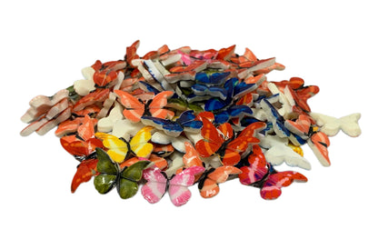 17mm Acrylic Butterfly Cabochon Charm Mix Embellishment Flat Back for DYI Phone Cases Water Bottle Scrapbook Hair Accessory Decorative