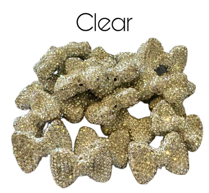 Gorgeous 21mm Pave Rhinestone and Clay Bow Beads for Beadable Pen Stylus Keychain Bracelet Earrings and More