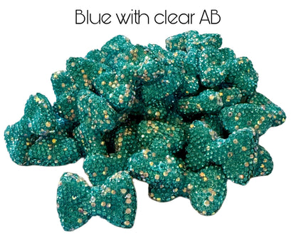Gorgeous 21mm Pave Rhinestone and Clay Bow Beads for Beadable Pen Stylus Keychain Bracelet Earrings and More