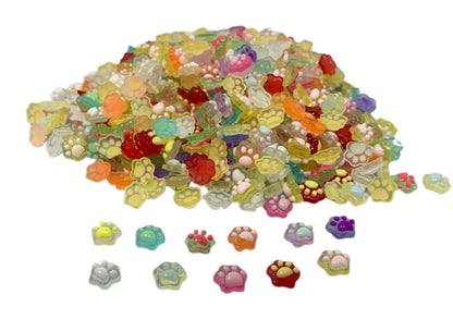 New Price! 8.5mm GLOW Cat Paws Nail Charm Mixed Kawaii Cabochon DYI Phone Cases Scrapbook Hair Accessories Count the Toe Beans