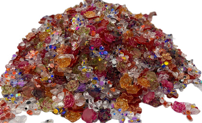 New Price! Speckled Garden Nail Charm Mix with Clear Glitter Roses and Clear Polka dot Butterflies Cabochon DYI Phone Cases Hair Accessories