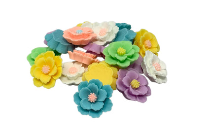 New Price! 24mm Large Size Resin Flower Cabochon Flat Back Perfect for DYI Phone Cases Water Bottles Hair Accessory Scrapbook