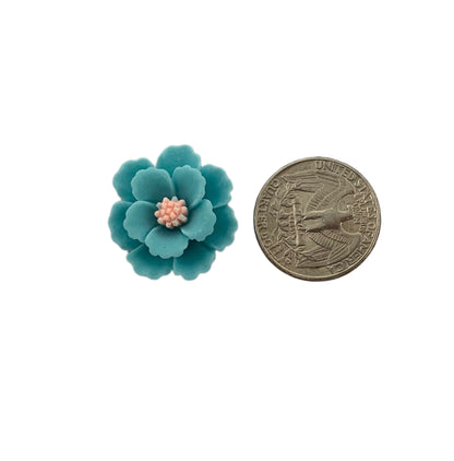 New Price! 24mm Large Size Resin Flower Cabochon Flat Back Perfect for DYI Phone Cases Water Bottles Hair Accessory Scrapbook
