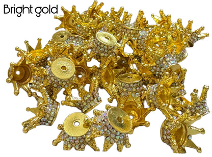 6 Different Colors of High Quality Metal and Rhinestone Crown Spacer Beads for Beadable Pen, Keychain and more for DIY Creations