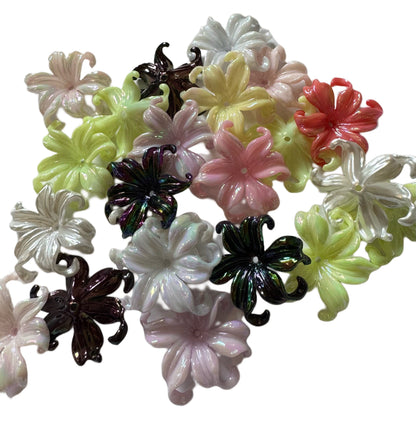 Large Curled Petals Flower Acrylic Beads for Beadable Pen Stylus Keychain Bracelet for Your DIY Creations
