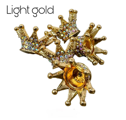 6 Different Colors of High Quality Metal and Rhinestone Crown Spacer Beads for Beadable Pen, Keychain and more for DIY Creations