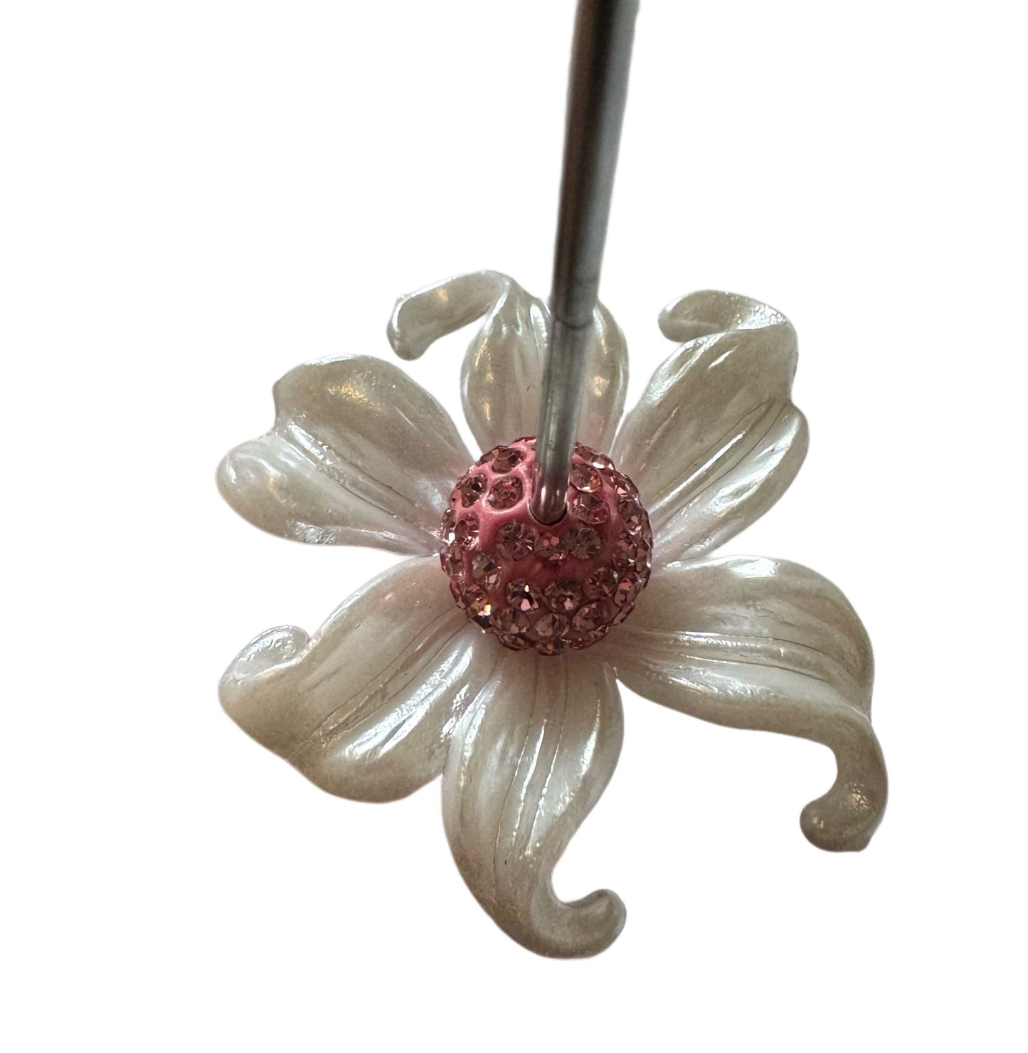 Large Curled Petals Flower Acrylic Beads for Beadable Pen Stylus Keychain Bracelet for Your DIY Creations