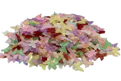 New Price! 11mm Colored Transparent Butterfly with Glitter Nail Charm Mixed Butterflies Cabochon DYI Phone Cases Scrapbook Hair Accessories