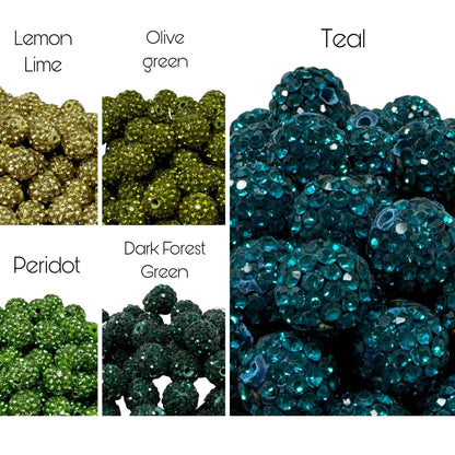Gorgeous 10mm Pave Rhinestone and Clay Beads for Beadable Pen Stylus Keychain Bracelet Earrings and More. So Many Colors Plus Leopard Print