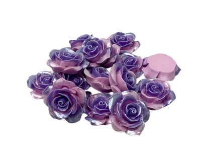 New Price! 32mm Two Toned Pearled Resin Rose Flower Cabochon Flat Back Perfect for DYI Phone Cases Water Bottles Scrapbook Hair Accessory