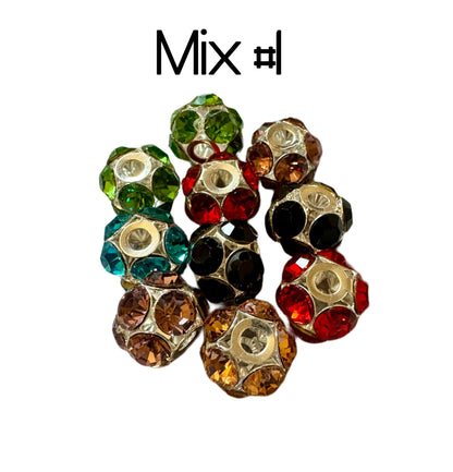 Metal and Glass Rhinestone Water Stone Bead for Beadable Pen Stylus Keychain Bracelet and more for Your DIY Creations