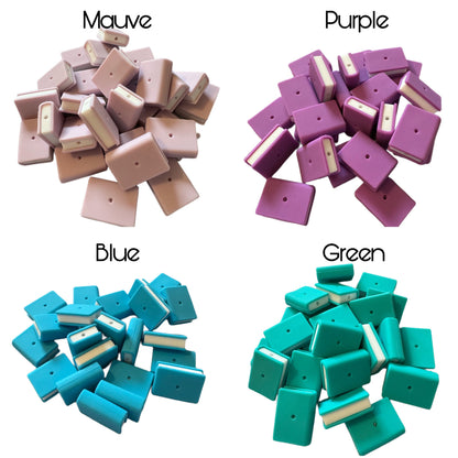 Stackable 3D Books with Vertical and Horizontal holes. Silicone Focal Bead for Beadable Pens, Stylus, Pencils, Keychains and More!