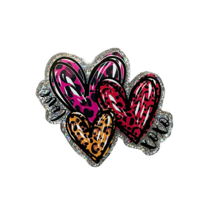 5 Pieces Love Hearts XXOO Planar Acrylic for Keychains, Badge Reels, Earrings and More!