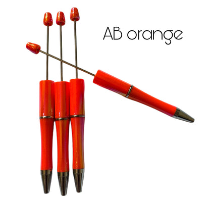 AB Aurora Borealis Color Beadable Plastic Pen Blank for Your DIY Creations with Beads Focals Rhinestones Spacers Refills Sold Separately