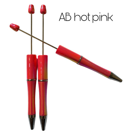 AB Aurora Borealis Color Beadable Plastic Pen Blank for Your DIY Creations with Beads Focals Rhinestones Spacers Refills Sold Separately