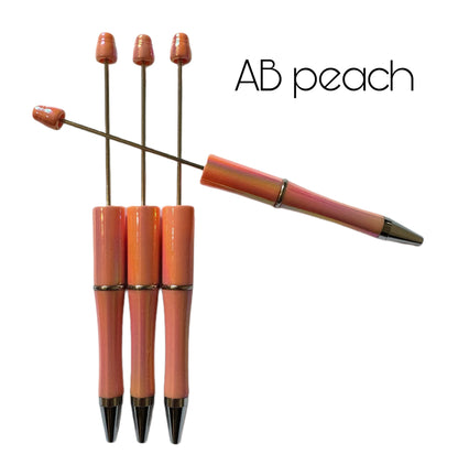 AB Aurora Borealis Color Beadable Plastic Pen Blank for Your DIY Creations with Beads Focals Rhinestones Spacers Refills Sold Separately