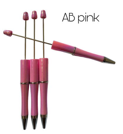 AB Aurora Borealis Color Beadable Plastic Pen Blank for Your DIY Creations with Beads Focals Rhinestones Spacers Refills Sold Separately