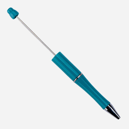 5 Pieces Teal Beadable Plastic Pen Blank for Your DIY Creations with Beads Focals Rhinestones Spacers Refills Sold Separately