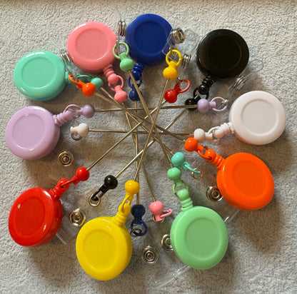 2 or 10 Beadable Plastic Badge Reel Blank for Your DIY Creations. Great for Beads, Focals, Rhinestones, Spacers or Acrylics Sold Separately