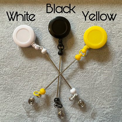 2 or 10 Beadable Plastic Badge Reel Blank for Your DIY Creations. Great for Beads, Focals, Rhinestones, Spacers or Acrylics Sold Separately