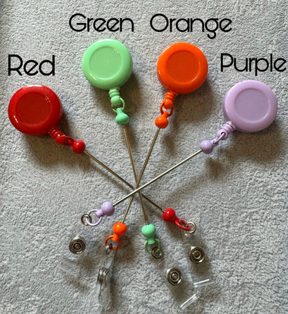 2 or 10 Beadable Plastic Badge Reel Blank for Your DIY Creations. Great for Beads, Focals, Rhinestones, Spacers or Acrylics Sold Separately