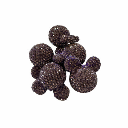 23mm Pave Rhinestone and Clay Mouse Head Beads for Beadable Pen Stylus Keychain Bracelet Earrings and More