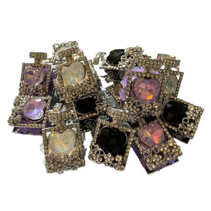 Premium Large Perfume Bottle Beads Made with Metal and Glass Rhinestones for Beadable Pen Stylus Keychain and more!