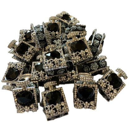 Premium Large Perfume Bottle Beads Made with Metal and Glass Rhinestones for Beadable Pen Stylus Keychain and more!