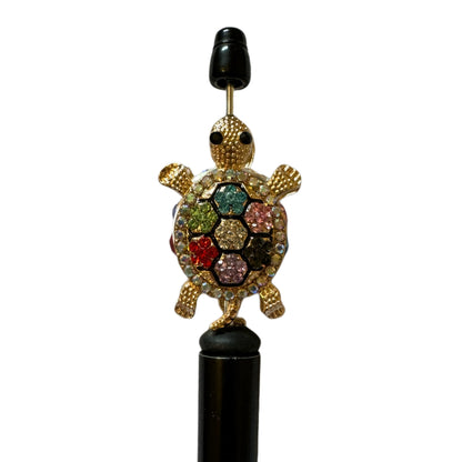 Ultra Premium Two Sided Metal Turtle Rhinestone Beads for Beadable Pens, Stylus, Keychains, and more!