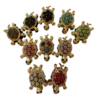 Ultra Premium Two Sided Metal Turtle Rhinestone Beads for Beadable Pens, Stylus, Keychains, and more!
