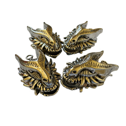 Ultra Premium Two Sided Metal Silver Dragon Beads or Pendant for Beadable Pens, Stylus, Keychains, and more!