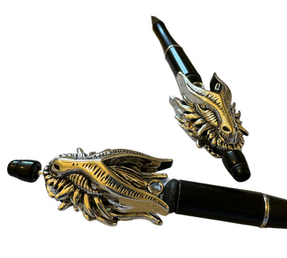 Ultra Premium Two Sided Metal Silver Dragon Beads or Pendant for Beadable Pens, Stylus, Keychains, and more!