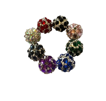 Fancy 16mm Metal and Rhinestone Royal Blue or Dark Navy Beads for Beadable Pen Stylus Keychain Bracelet Earrings and More.