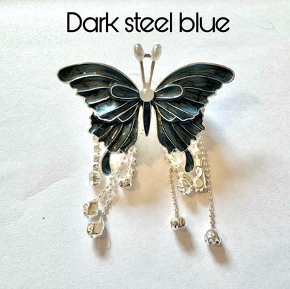 Ultra Premium Large Butterfly Metal and Enamel Beads with Metal Rhinestone Dangles for Beadable Pen Stylus Keychain and more!