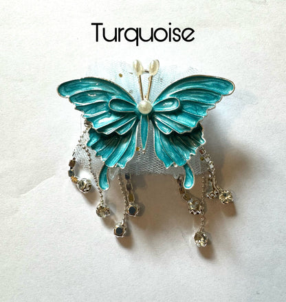 Ultra Premium Large Butterfly Metal and Enamel Beads with Metal Rhinestone Dangles for Beadable Pen Stylus Keychain and more!