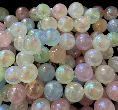 Glow Magic! 10 Pieces of 16mm Luminous Galaxy Glitter Acrylic Beads for Beadable Pen Stylus Keychain Bracelet and more of Your DIY Creations