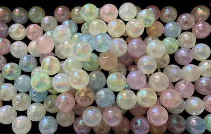 Glow Magic! 10 Pieces of 16mm Luminous Galaxy Glitter Acrylic Beads for Beadable Pen Stylus Keychain Bracelet and more of Your DIY Creations