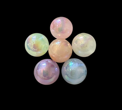 Glow Magic! 10 Pieces of 16mm Luminous Galaxy Glitter Acrylic Beads for Beadable Pen Stylus Keychain Bracelet and more of Your DIY Creations