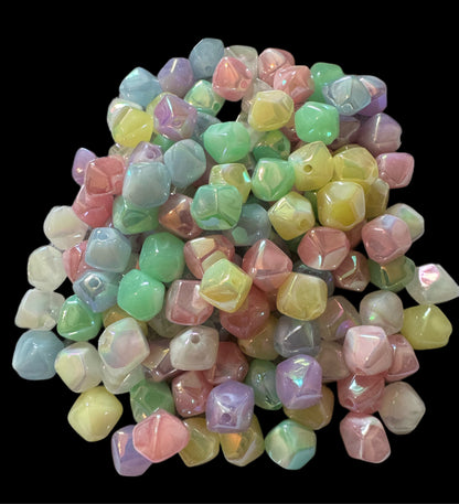 Glow Magic! 10 Pieces of 16mm Luminous Irregular Shaped Acrylic Beads for Beadable Pen, Keychain, Bracelet and more of Your DIY Creations