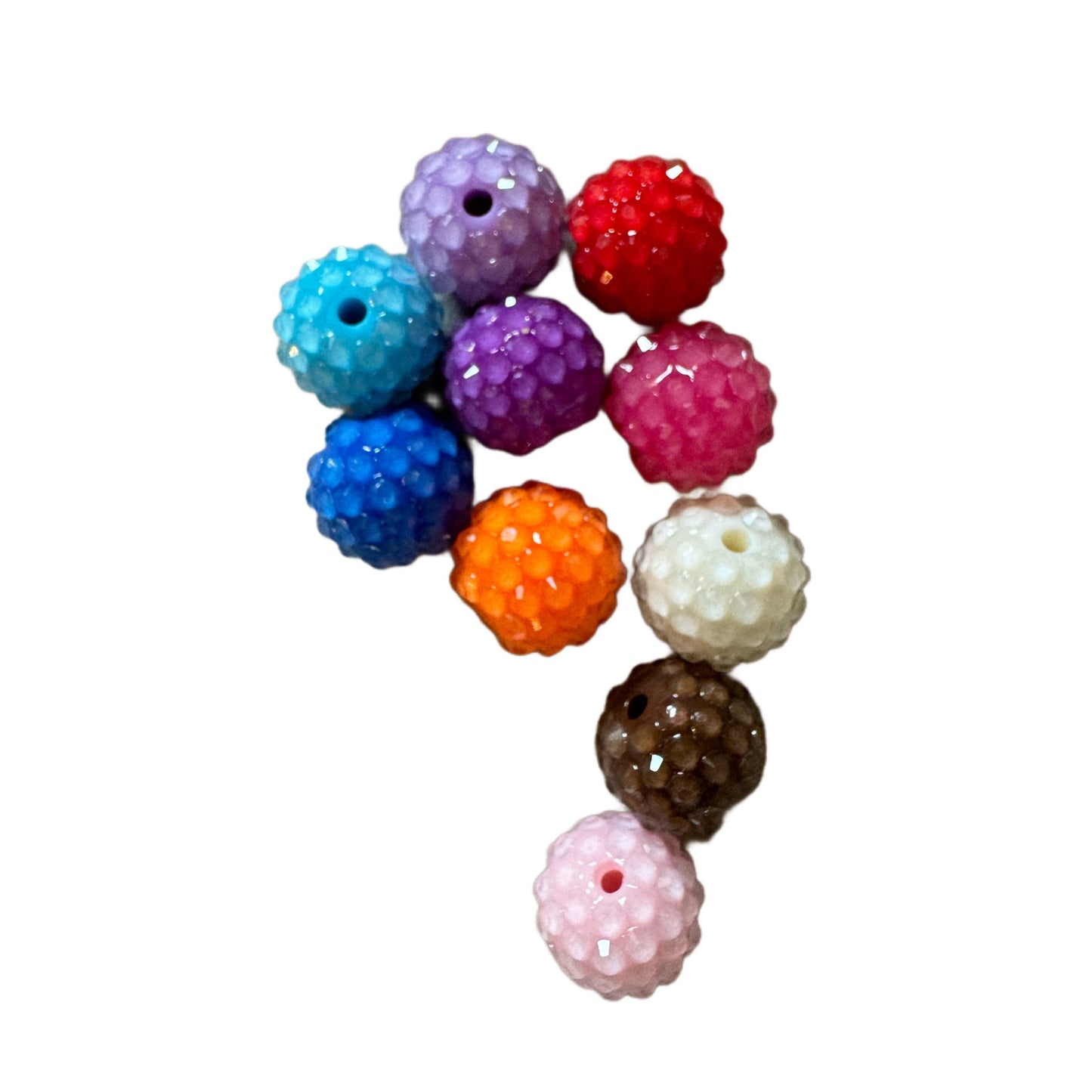 16mm or 20mm 10 Piece Mix of Acrylic Rhinestone Jelly Beads for Beadable Pen, Keychain, Bracelet, Earrings and More.