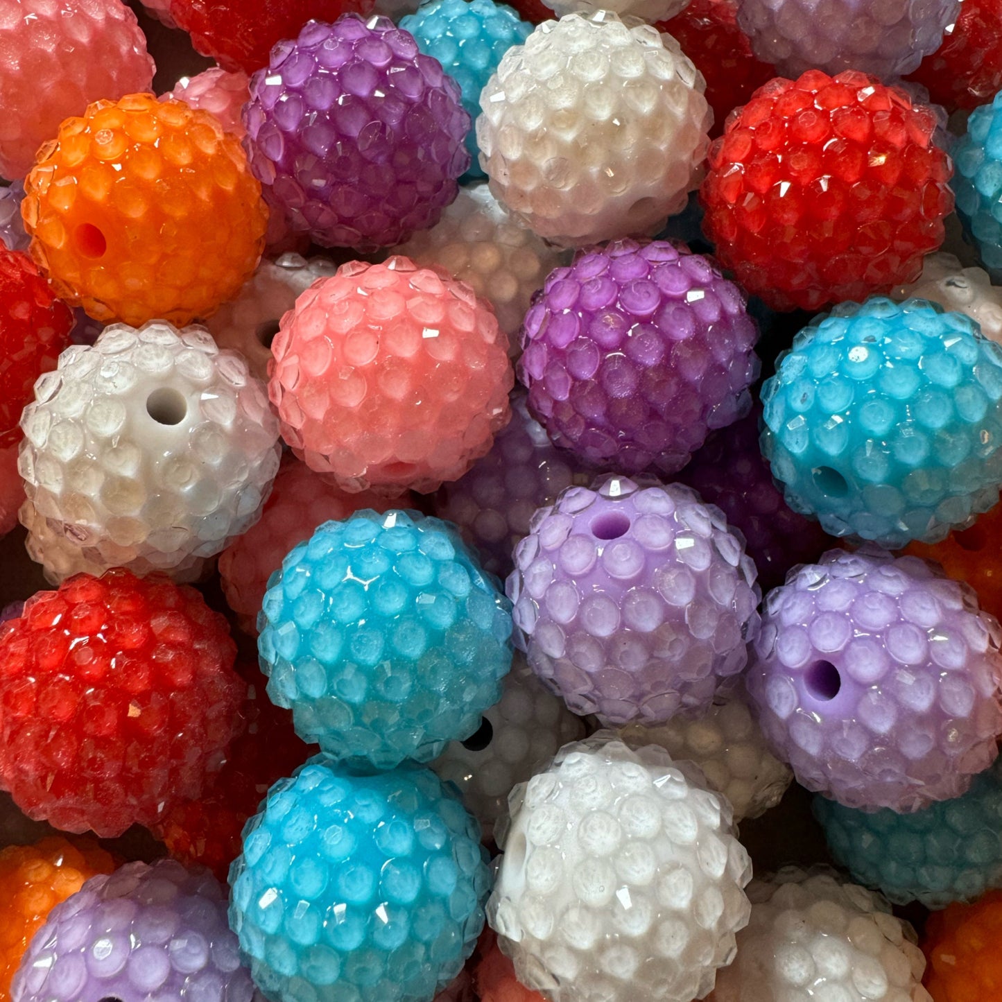 16mm or 20mm 10 Piece Mix of Acrylic Rhinestone Jelly Beads for Beadable Pen, Keychain, Bracelet, Earrings and More.