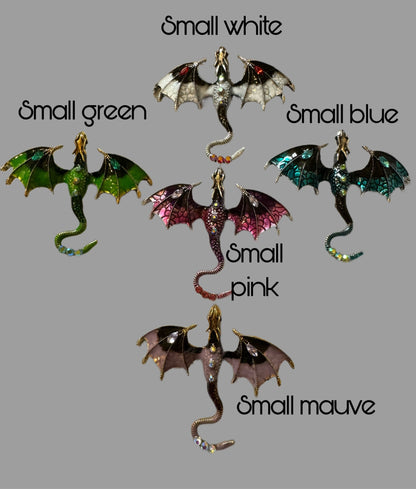 Game of Thrones Style Metal, Rhinestone and Enamel Dragon Pin or Brooch for Your DYI Projects! Make Your Own Hair Accessory, Beads and More!