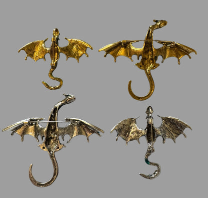 Game of Thrones Style Metal, Rhinestone and Enamel Dragon Pin or Brooch for Your DYI Projects! Make Your Own Hair Accessory, Beads and More!